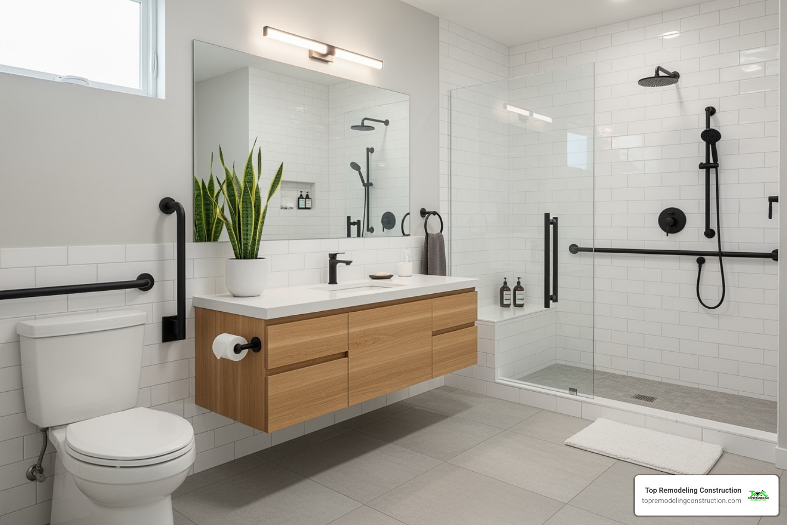 Modern universally designed bathroom - universal construction and remodeling Modern universally designed bathroom - universal construction and remodeling