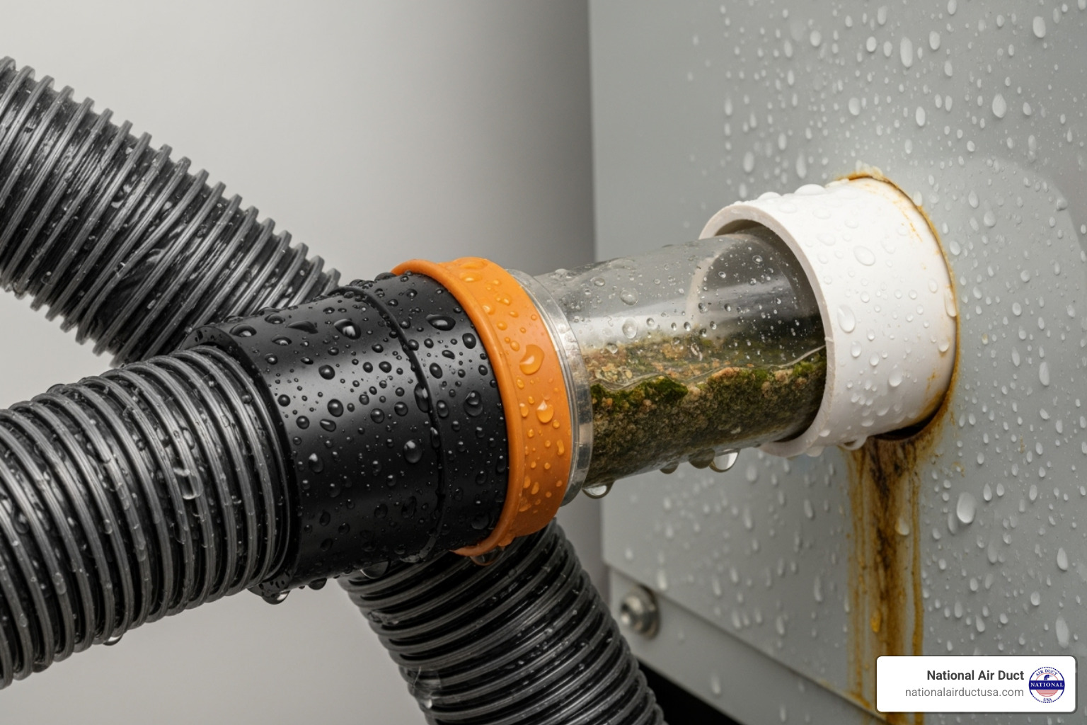 wet/dry vac hose clearing a condensate drain line - how to clean a central ac unit
