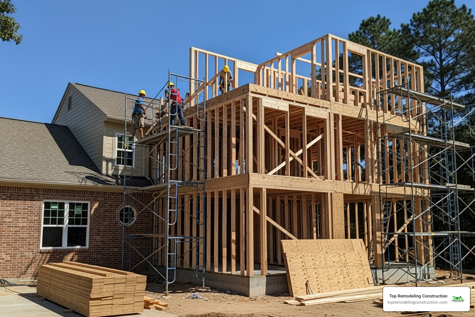 two-story home with second-story addition in progress - room additions near me two-story home with second-story addition in progress - room additions near me