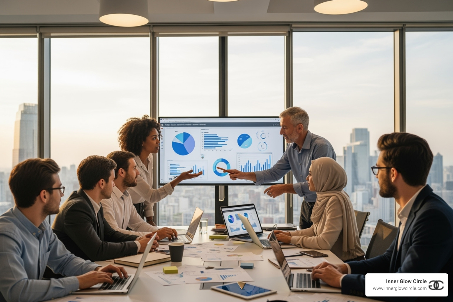 A diverse and engaged leadership team in a meeting - executive coaching for professional growth