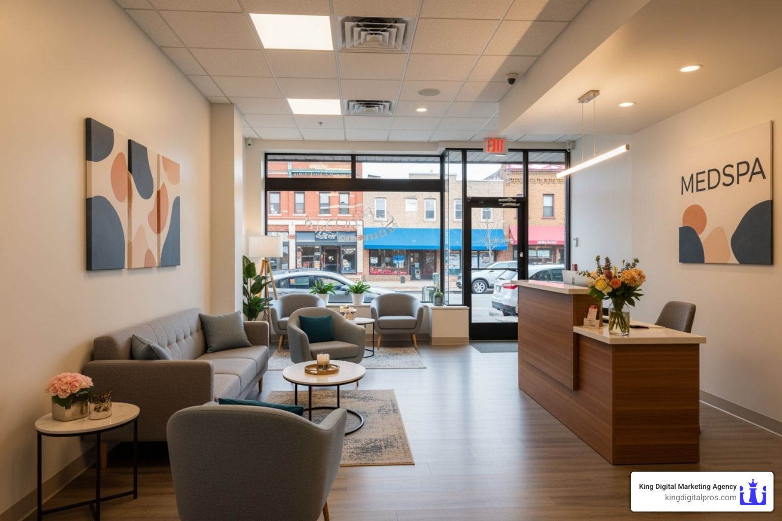 A smartphone screen displaying a 5-star review for a medspa, emphasizing positive feedback and high ratings - Local SEO for medspas