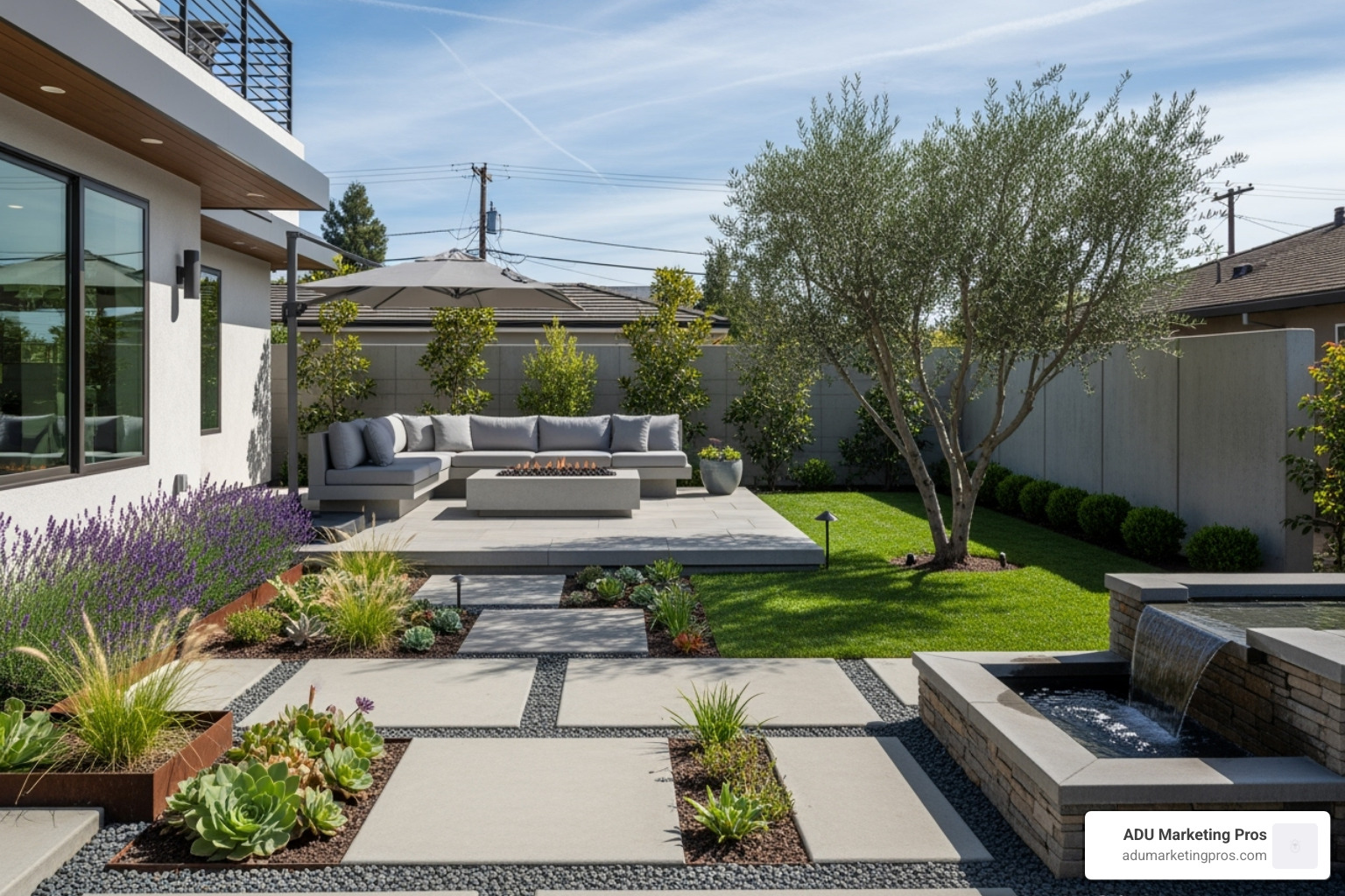 modern residential landscape design with native plants in San Jose - landscape architect web design