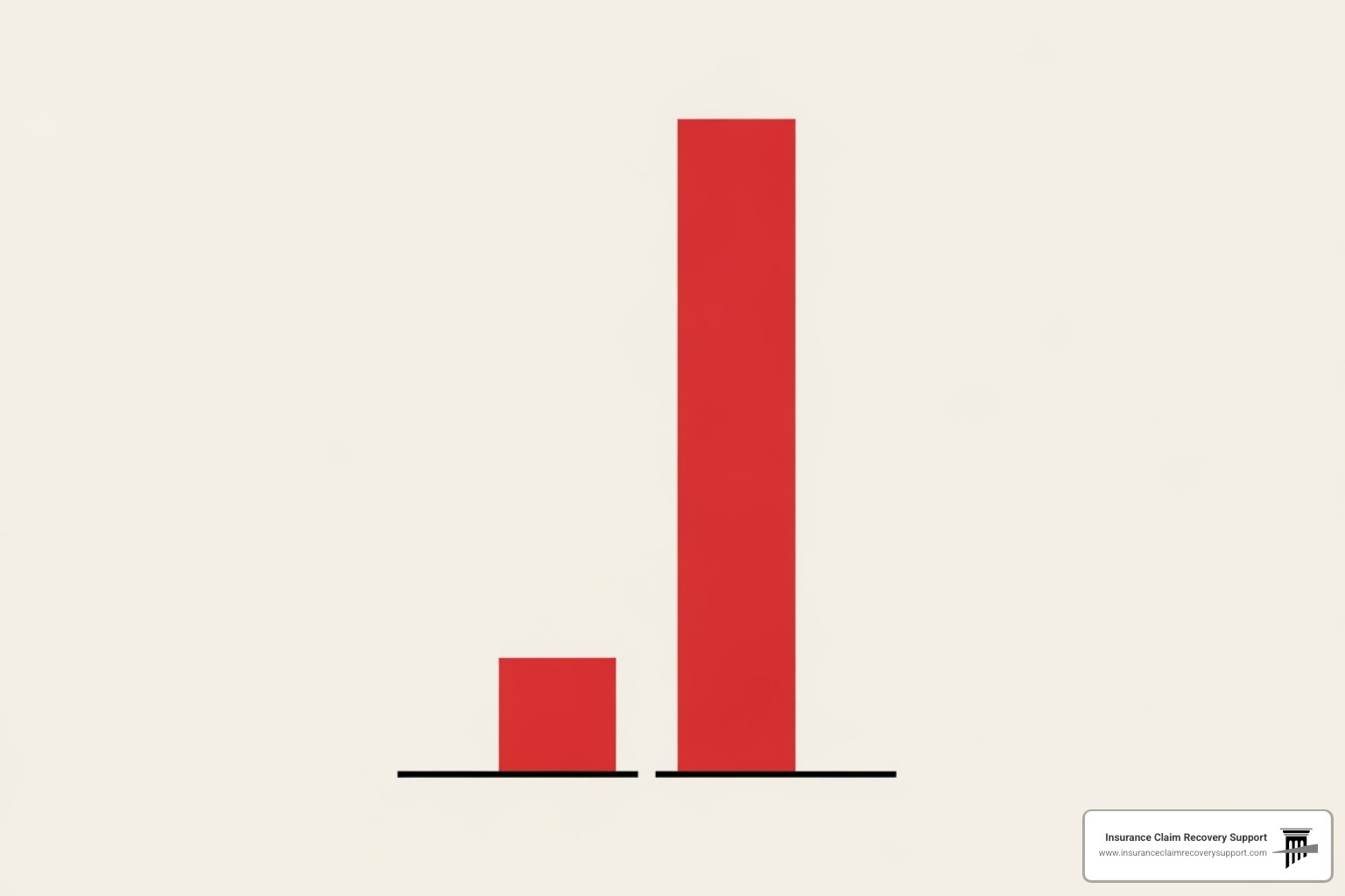 Graph of an initial lowball offer versus a much higher final settlement after hiring a public adjuster - Lakeway public adjuster