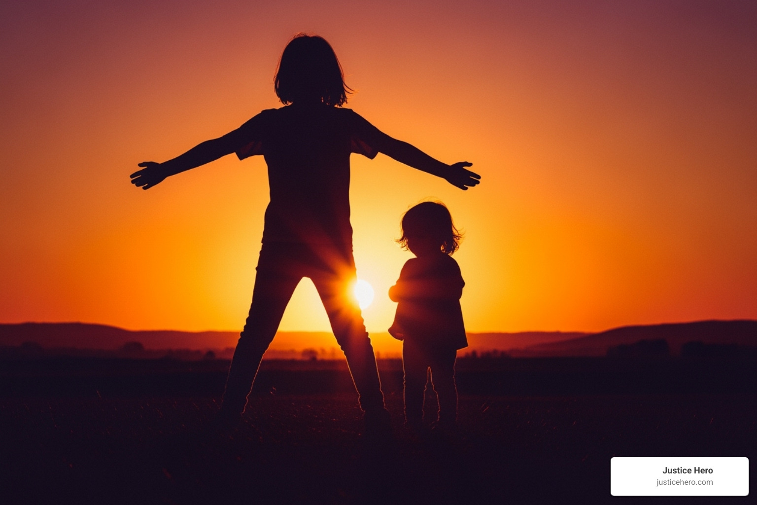 Silhouettes of children with one appearing larger or in a dominant pose over another, symbolizing a power imbalance - juvenile sex abuse