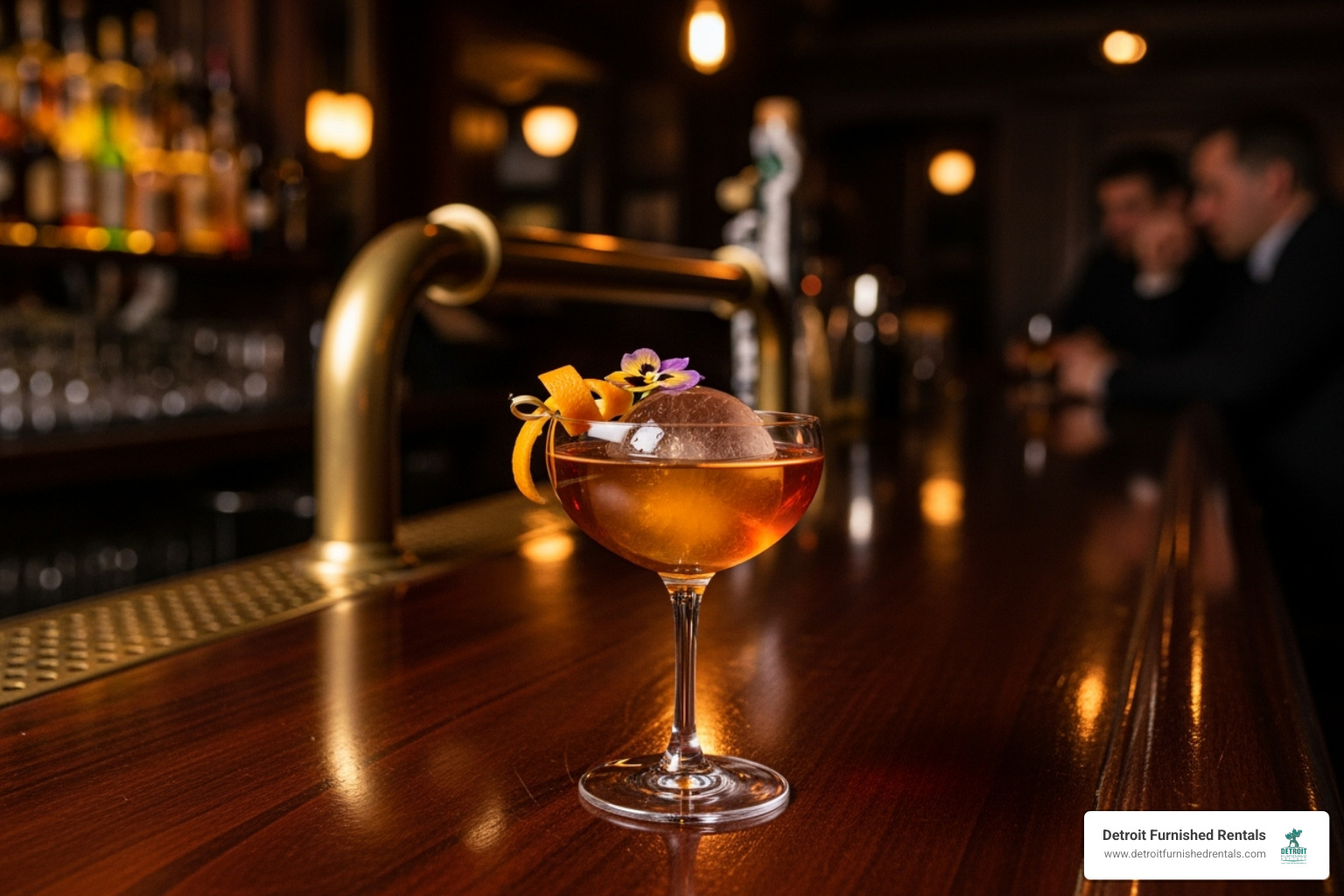 a unique craft cocktail at a speakeasy-style bar - best nightlife in detroit