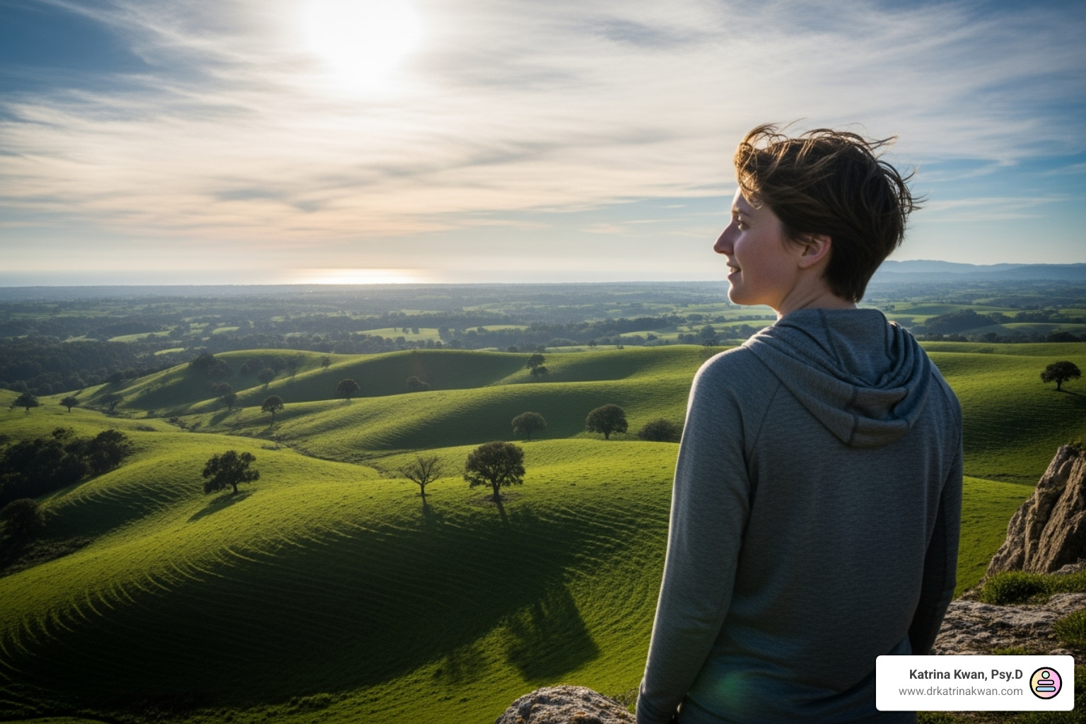 a person looking hopefully towards the horizon - certified brainspotting therapist