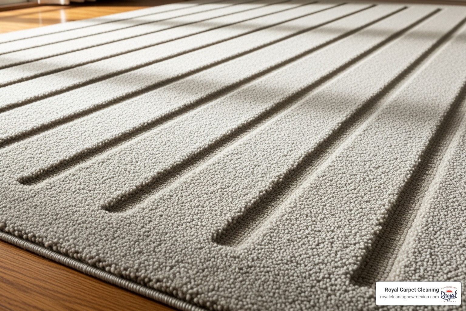 freshly cleaned area rug with visible grooming lines - area rug steam cleaning