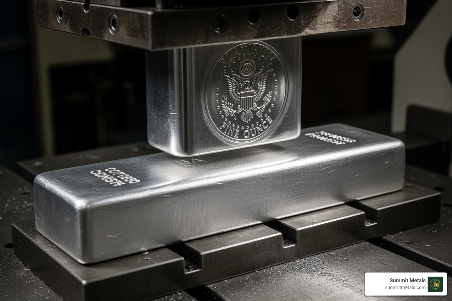 A platinum bar being minted - do platinum coin and bullion follow the spot price