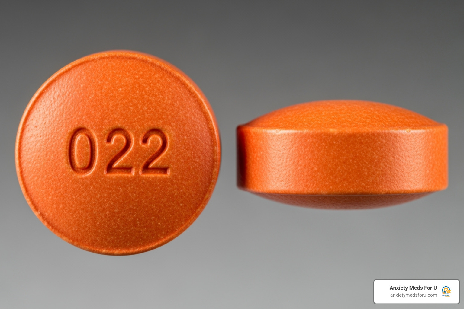Front and back of the 022 pill with the imprint clearly visible - 022 pill