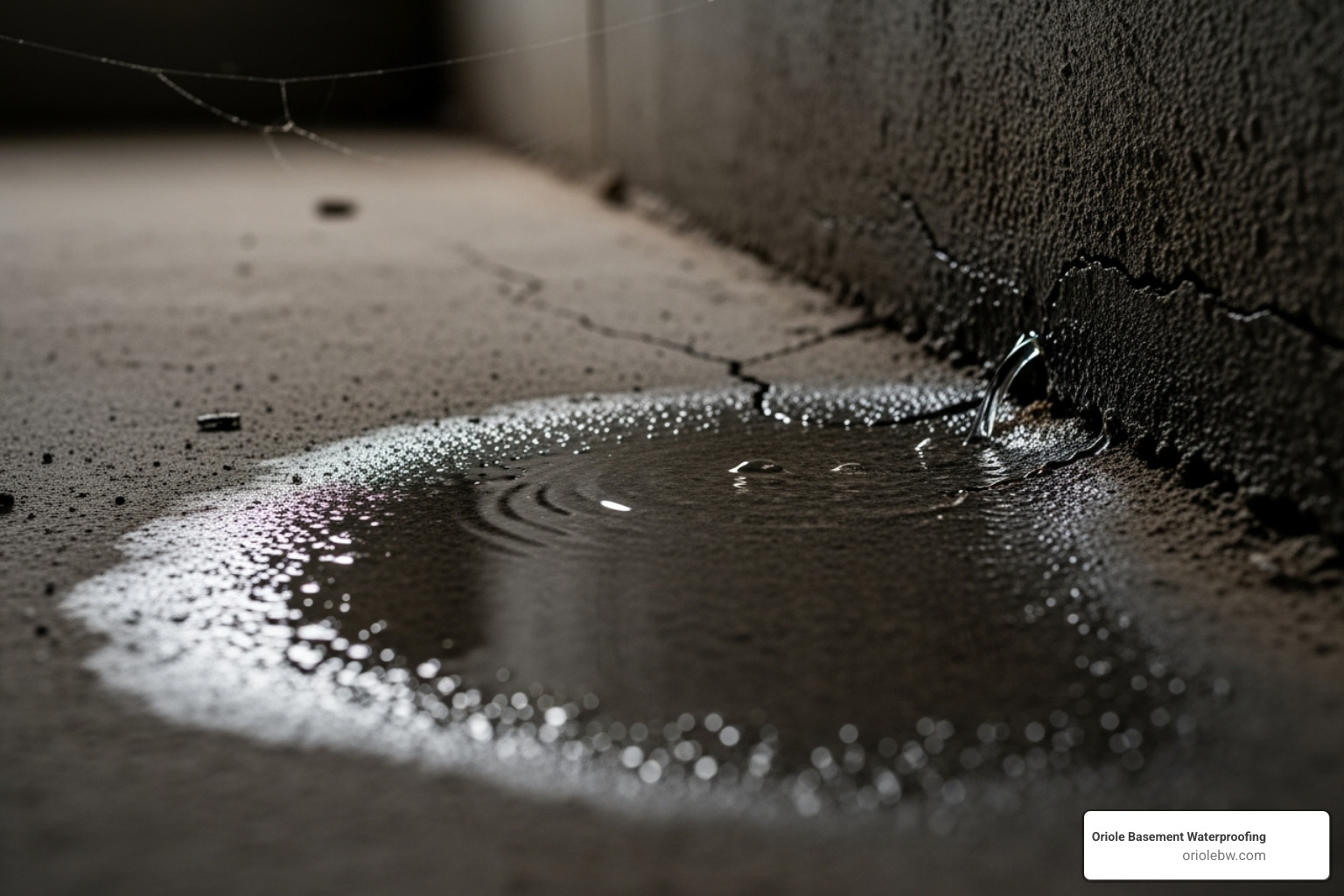 image of water seeping in where the basement wall meets the floor - basement water seepage solutions