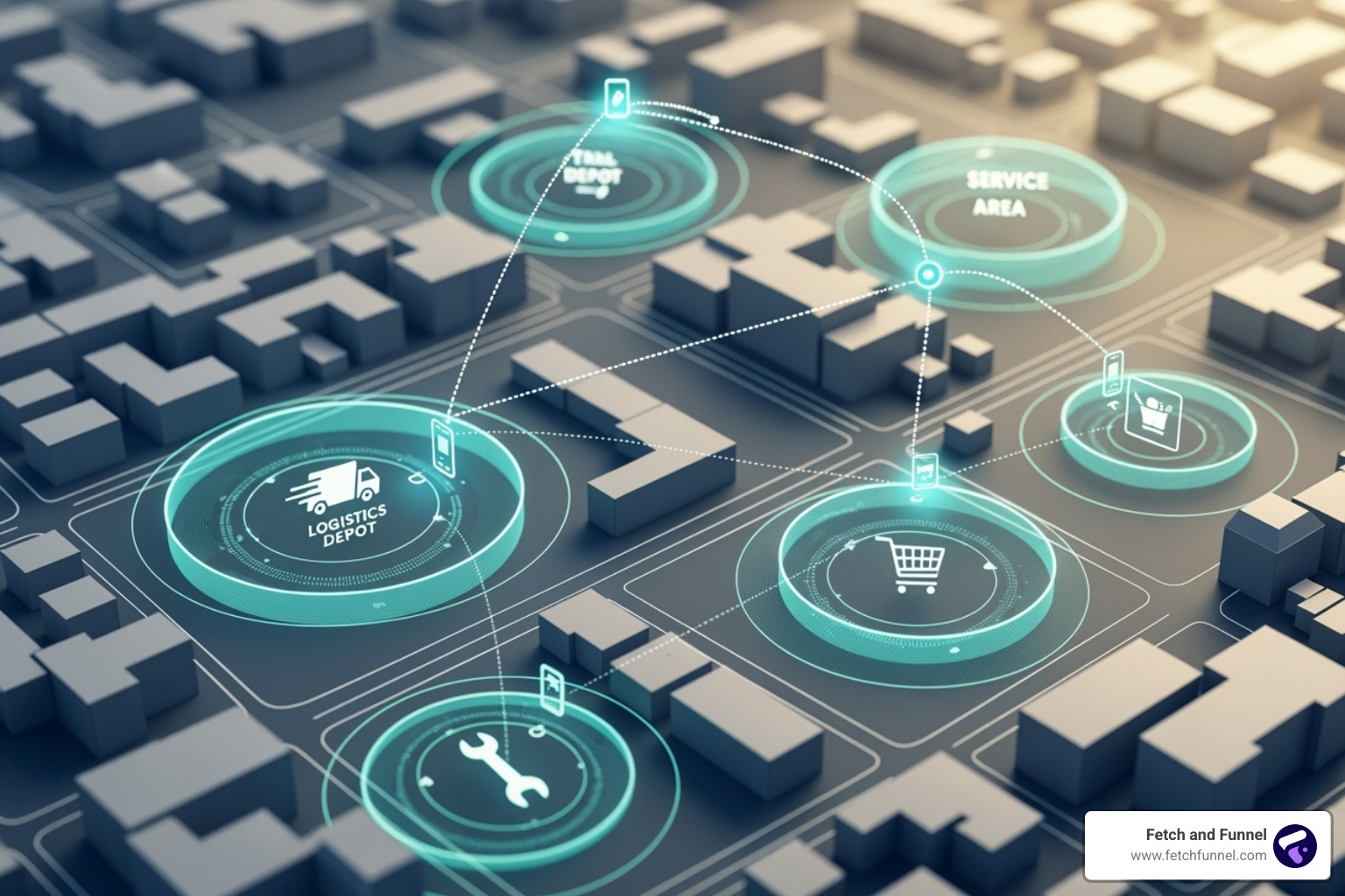 a map with a virtual geofence drawn around a retail store - companies using geofencing
