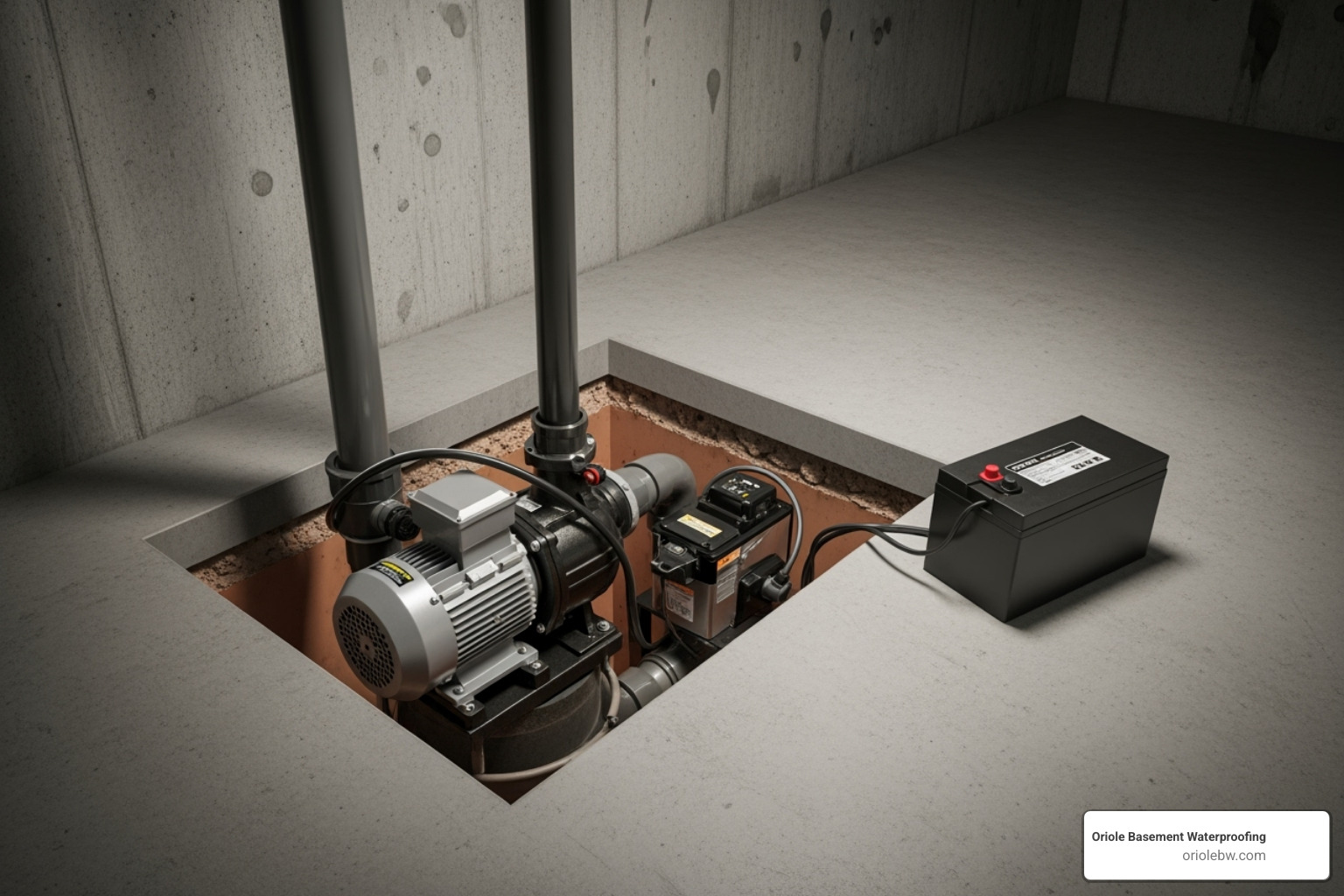 combination primary backup pump unit - add battery to existing sump pump
