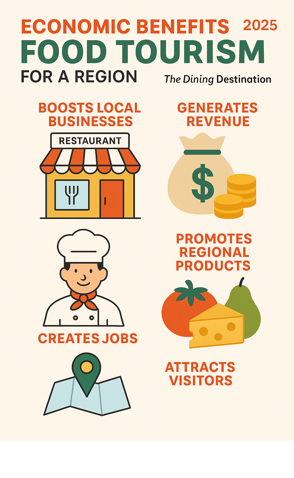 Economic benefits of food tourism for a region - food tourism trends infographic 