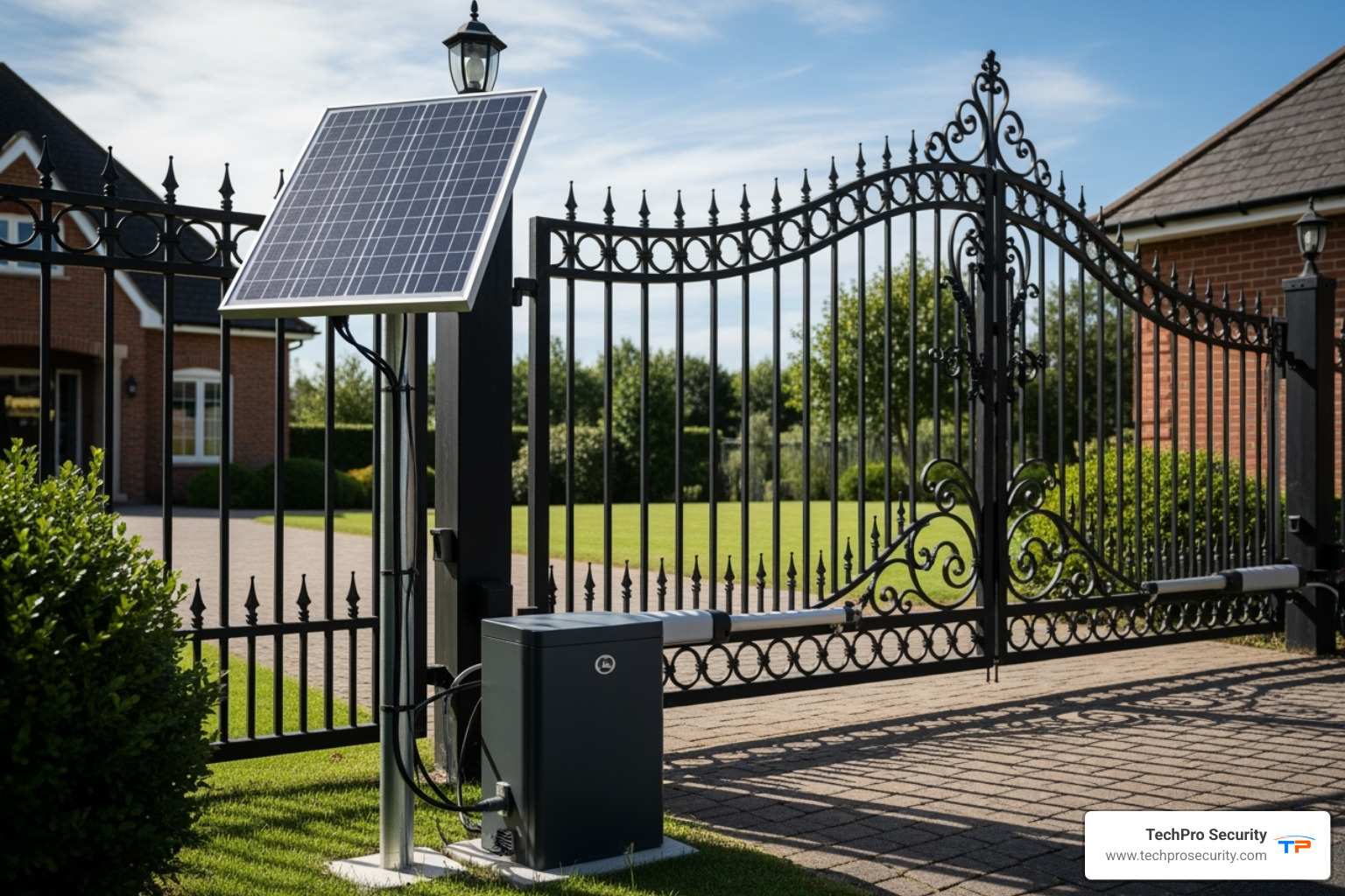 solar panel attached to gate opener - auto gate