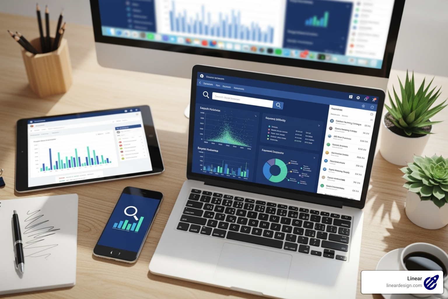 dashboard showing keyword metrics - keyword research tools