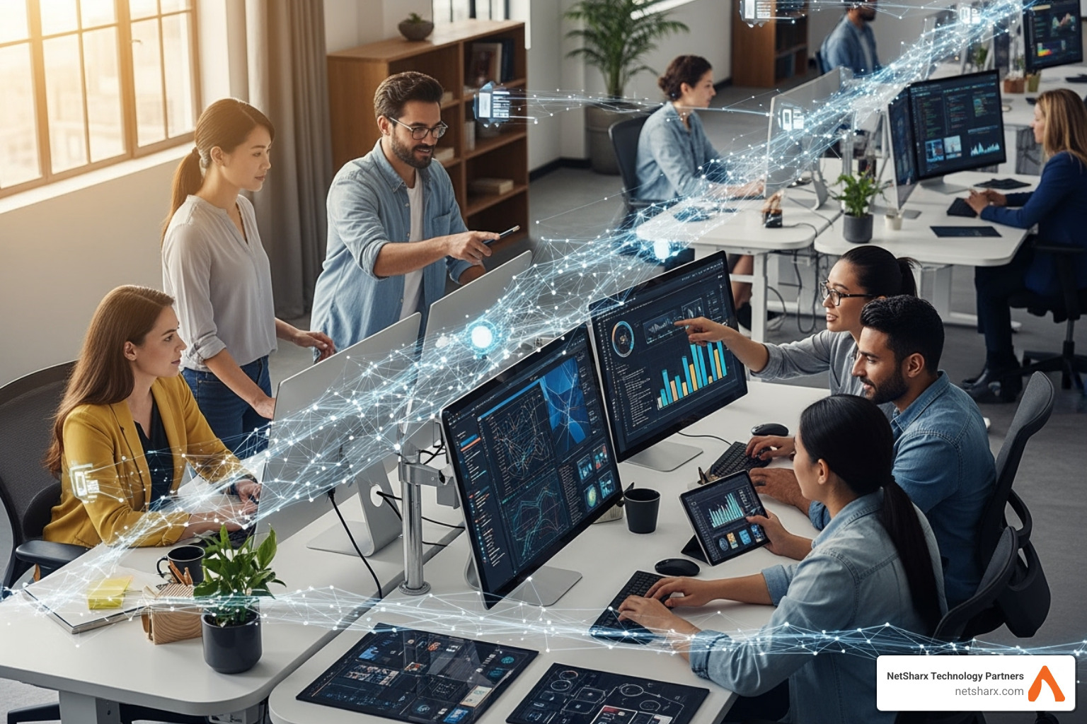 infographic explaining the key benefits of a digital workplace strategy - digital workplace strategy