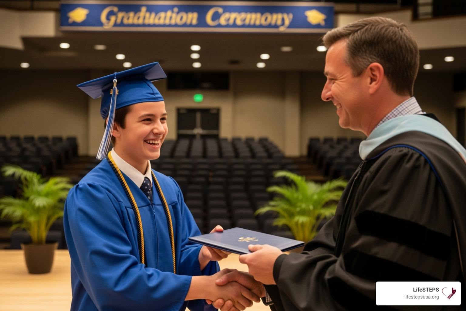 IMAGE of a young person receiving a certificate of completion - youth workforce development programs