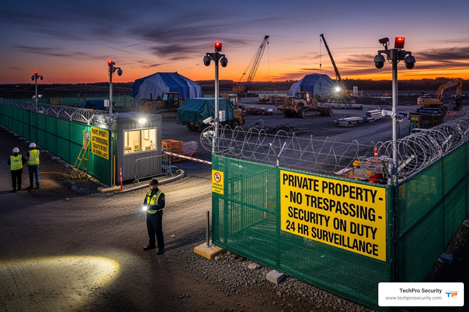 vandalized heavy machinery - construction site security