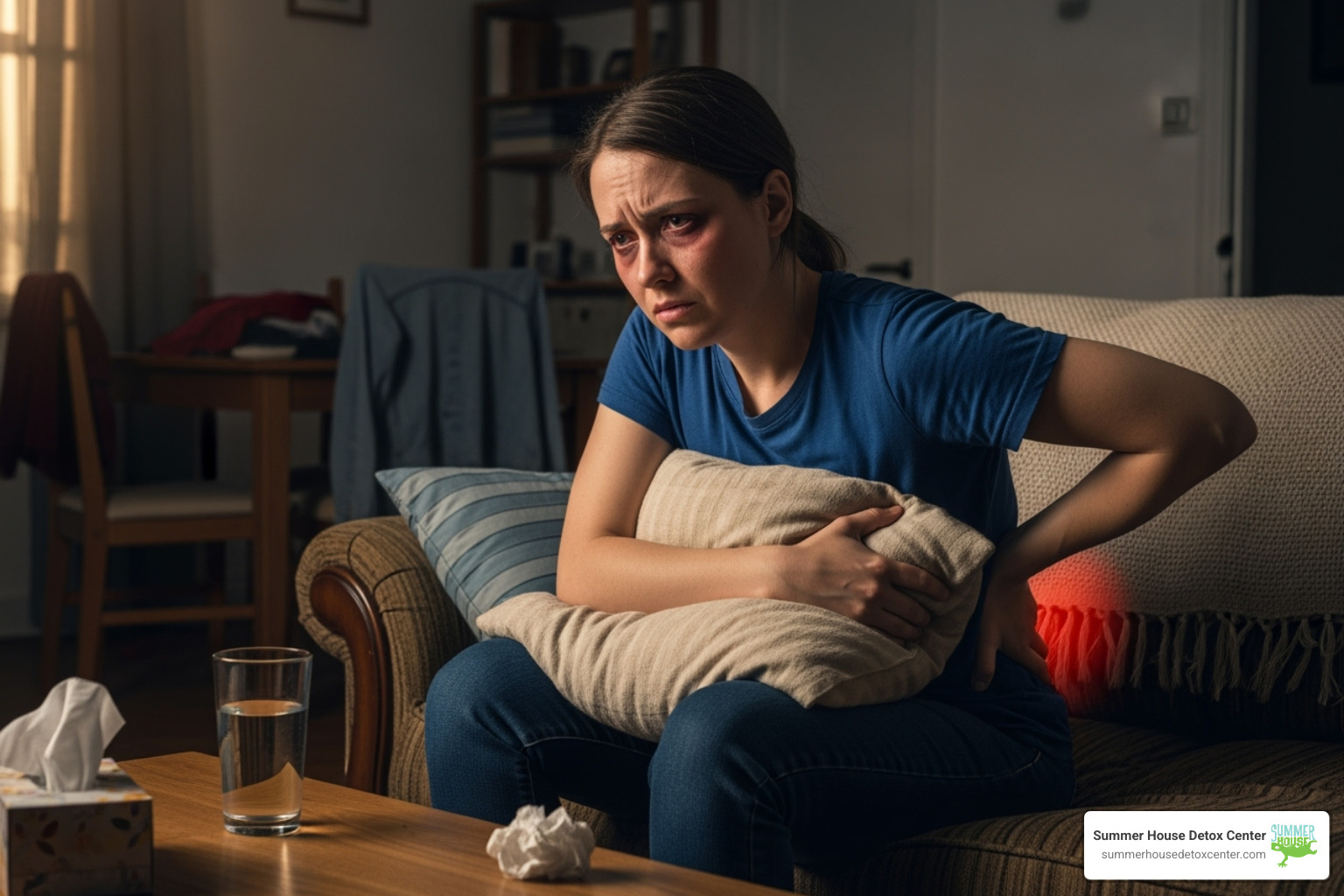 image illustrating common physical withdrawal symptoms like fatigue and muscle aches - methadone detox symptoms