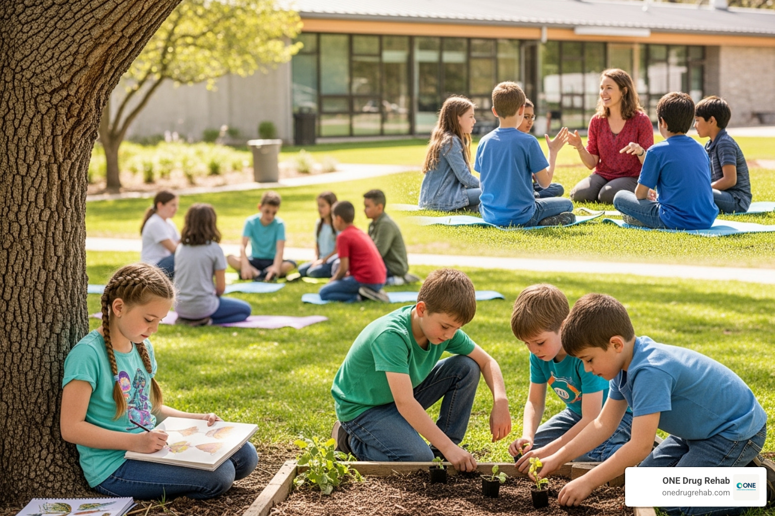 A student confidently presenting a project to their peers and community members - holistic education programs