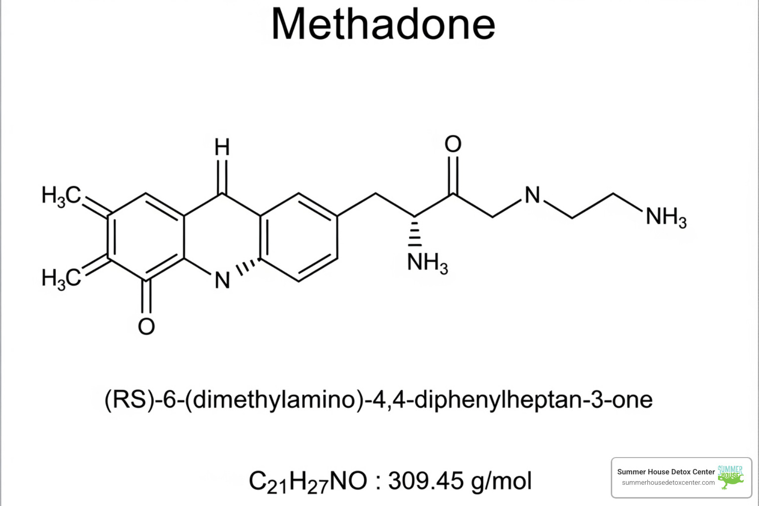 chemical structure of methadone - medical detox from methadone