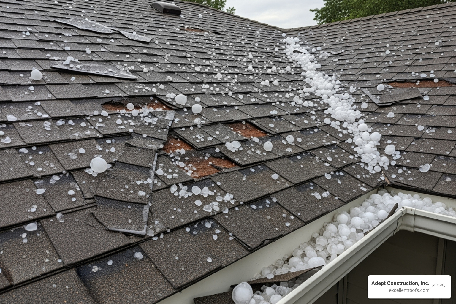 hail on a roof - emergency roof repair in naperville