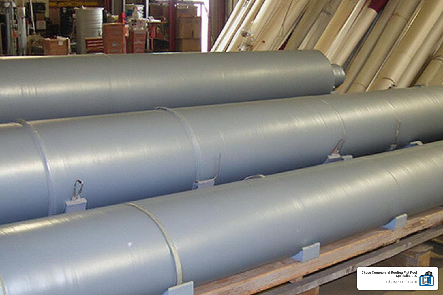 rolls of TPO, EPDM, and metal roofing materials - roofing company Woodland Park
