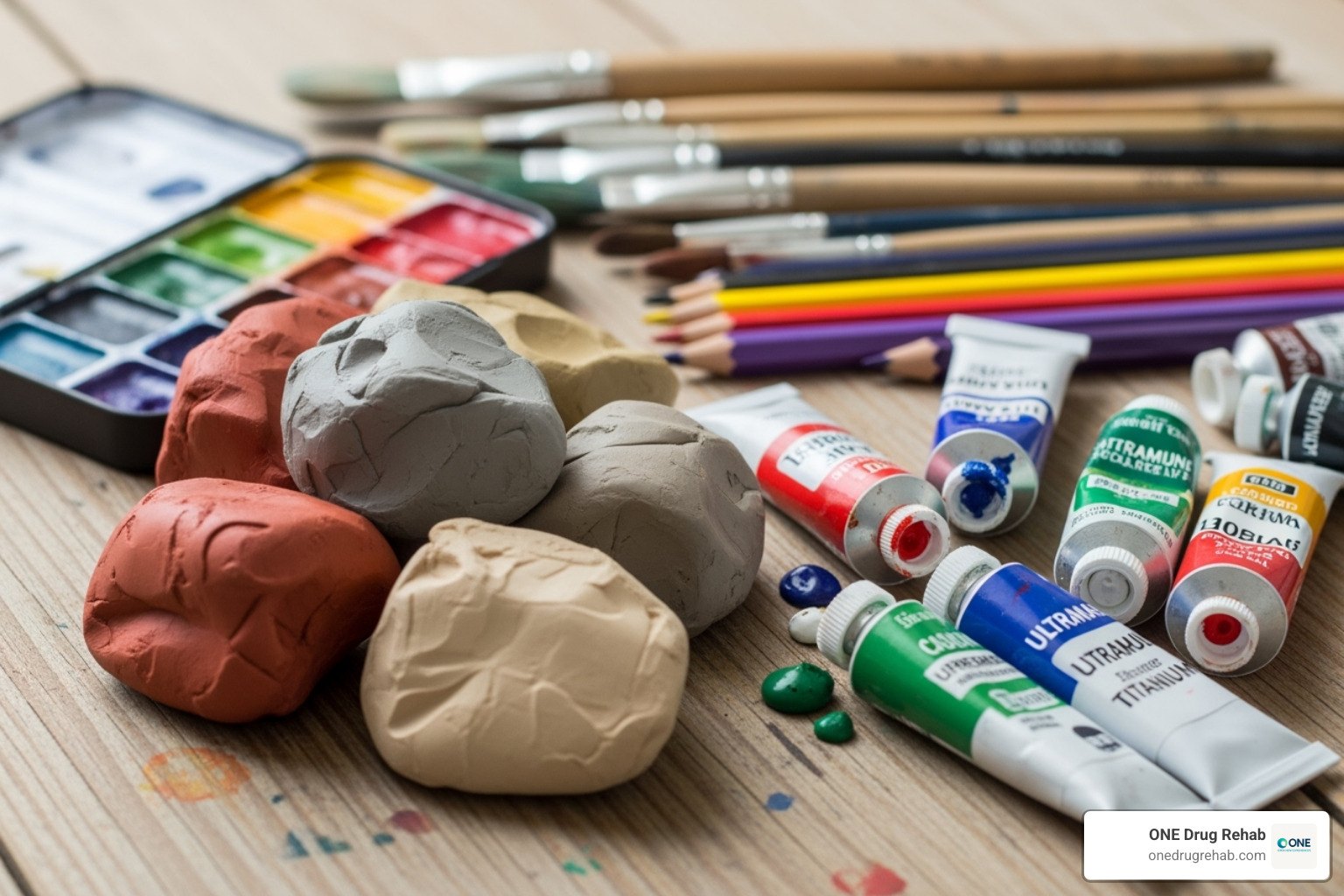 various art materials like clay, paints, and pencils - art therapy addiction various art materials like clay, paints, and pencils - art therapy addiction