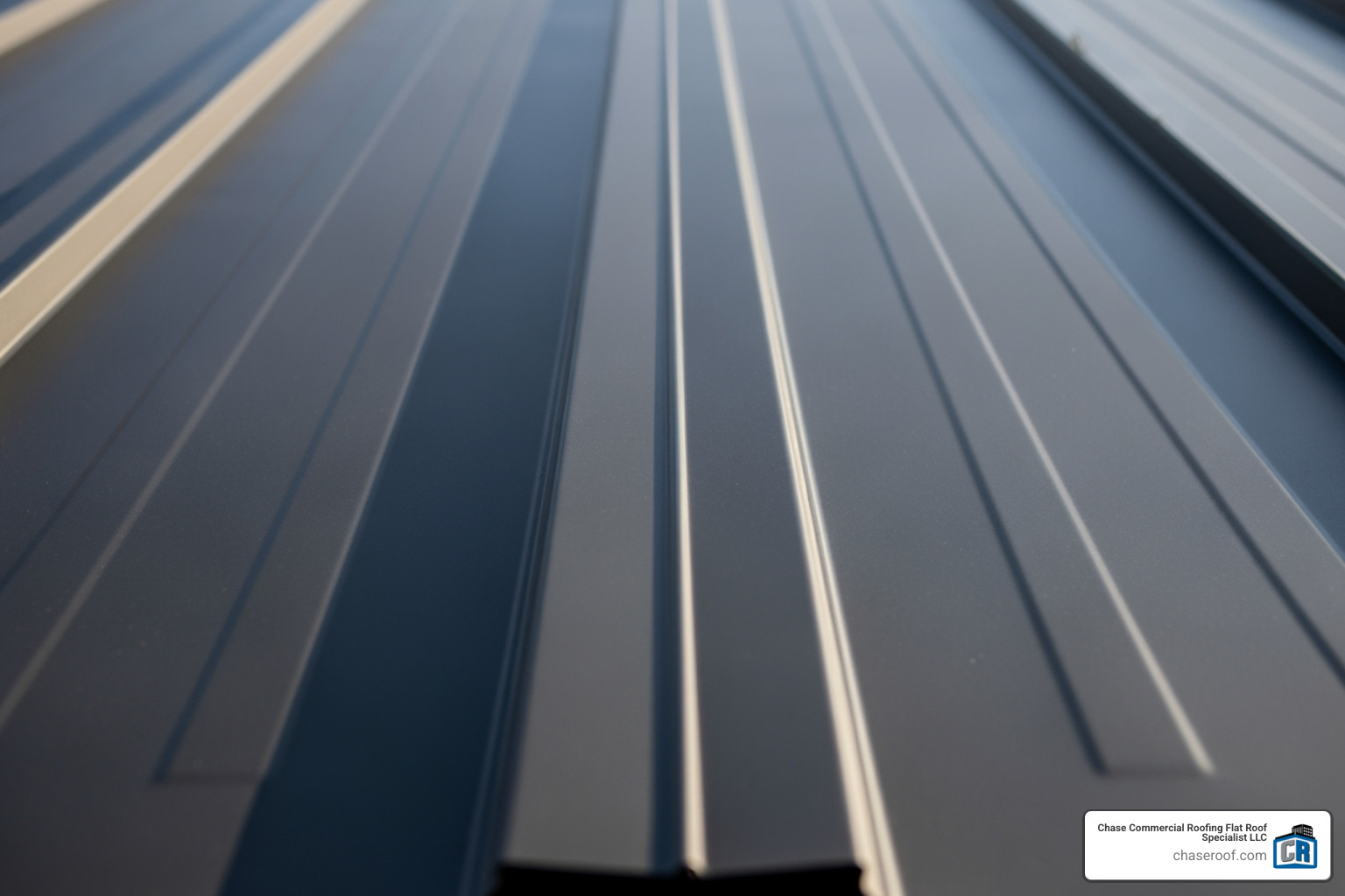 close-up view showing a clean panel surface with no visible screws - standing seam metal roof systems