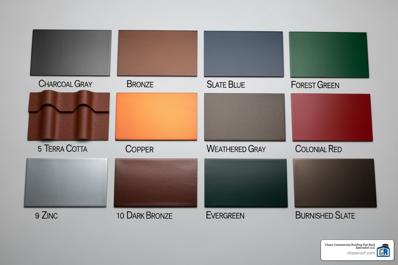 color swatch palette for metal roofing - standing seam metal roof systems