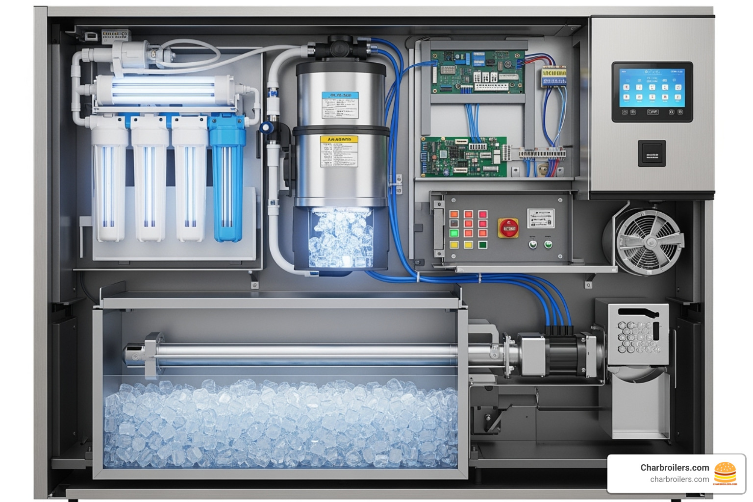 internal components of an ice vending machine - ice vending machines
