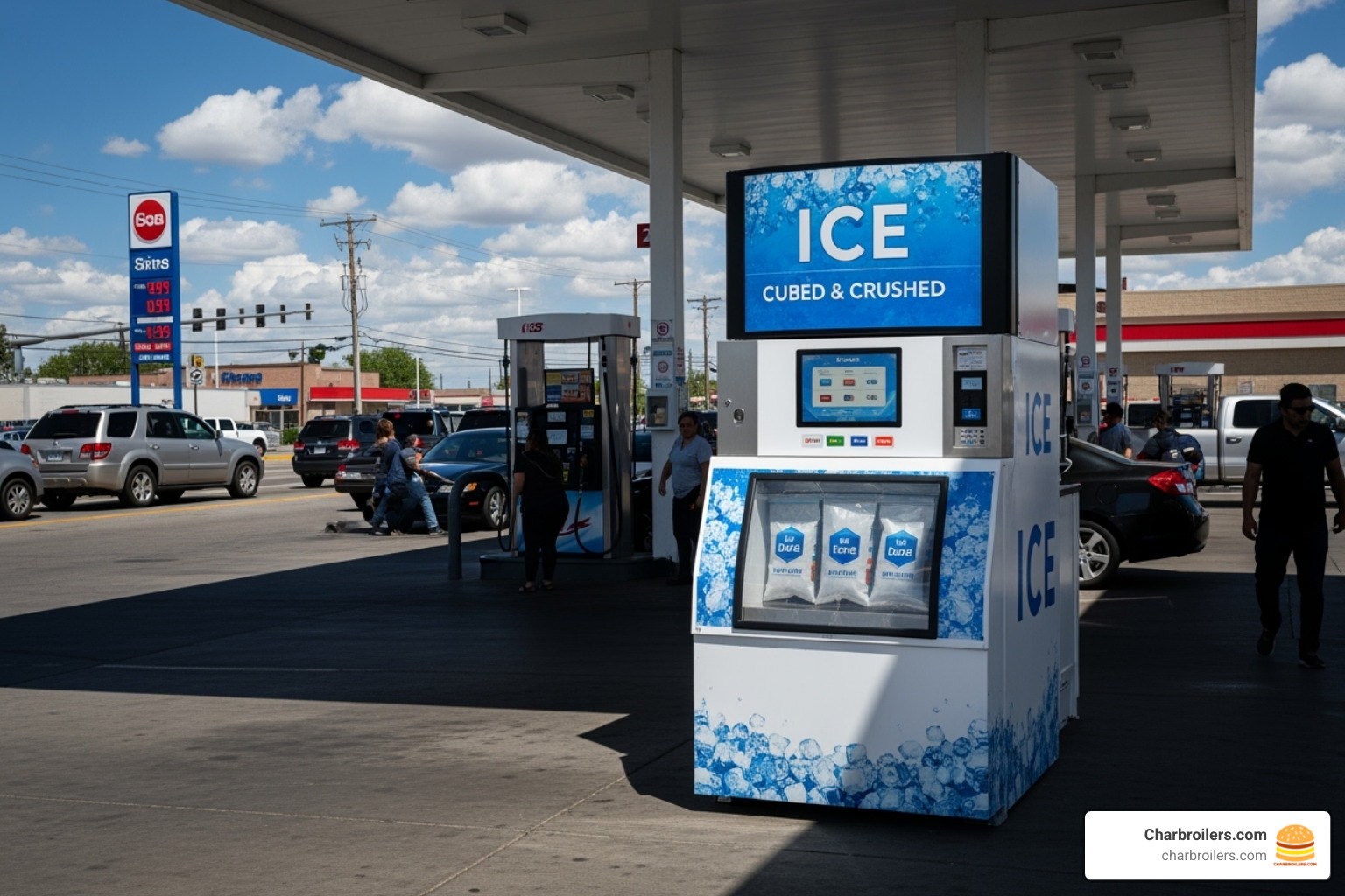 ice vending machine in a high-traffic location - ice vending machines