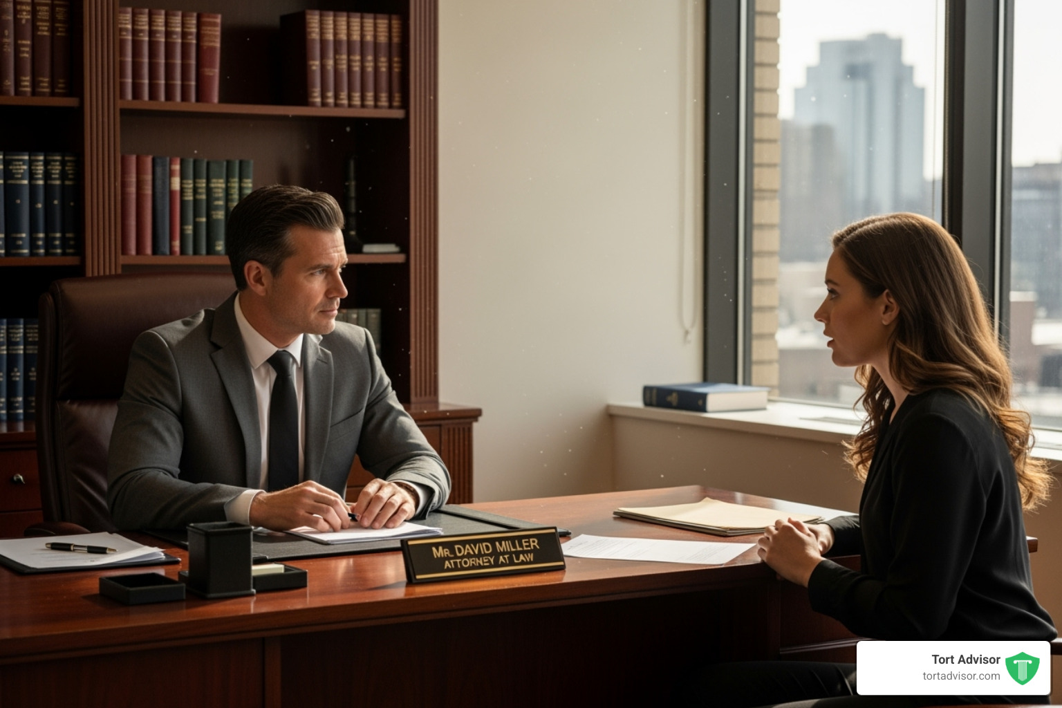 a lawyer meeting with a client - attorneys for defective products