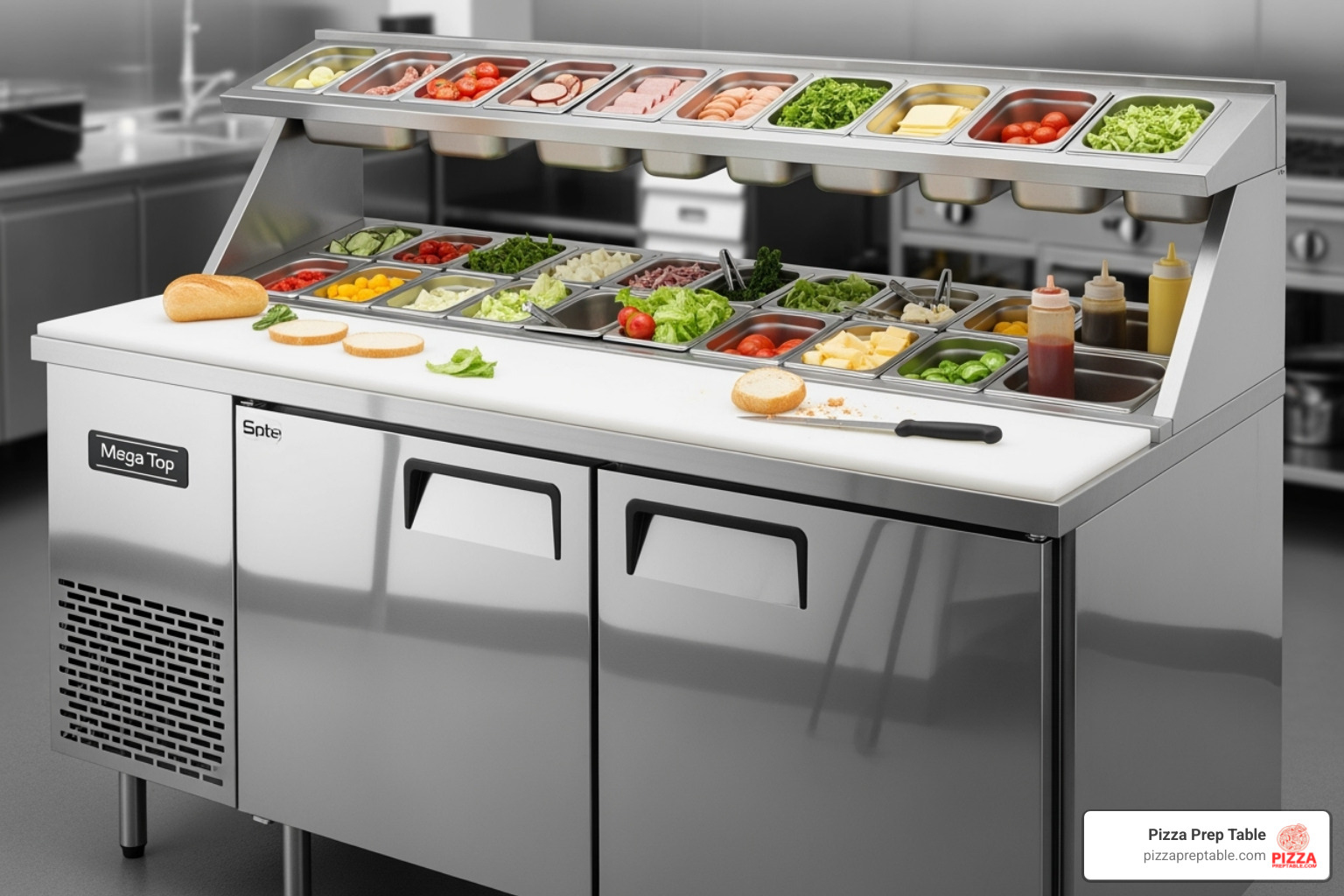 Avantco APT-48M-HC Mega Top Sandwich Prep Table - sandwich prep table refrigerator