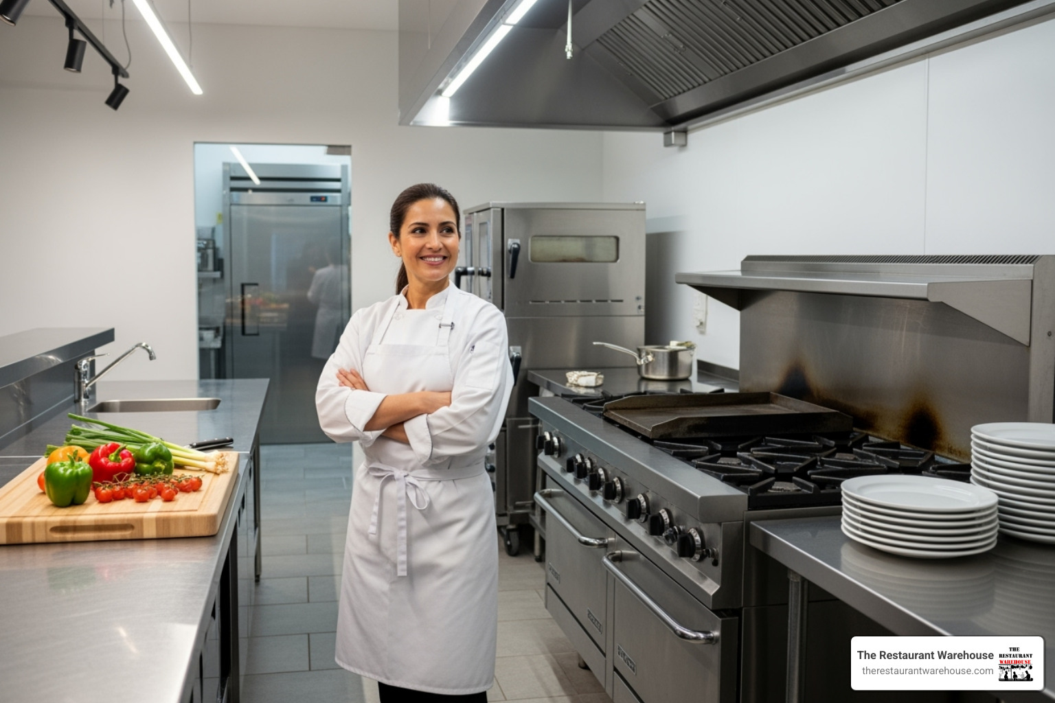 restaurant owner smiling with new kitchen setup - guaranteed restaurant equipment financing