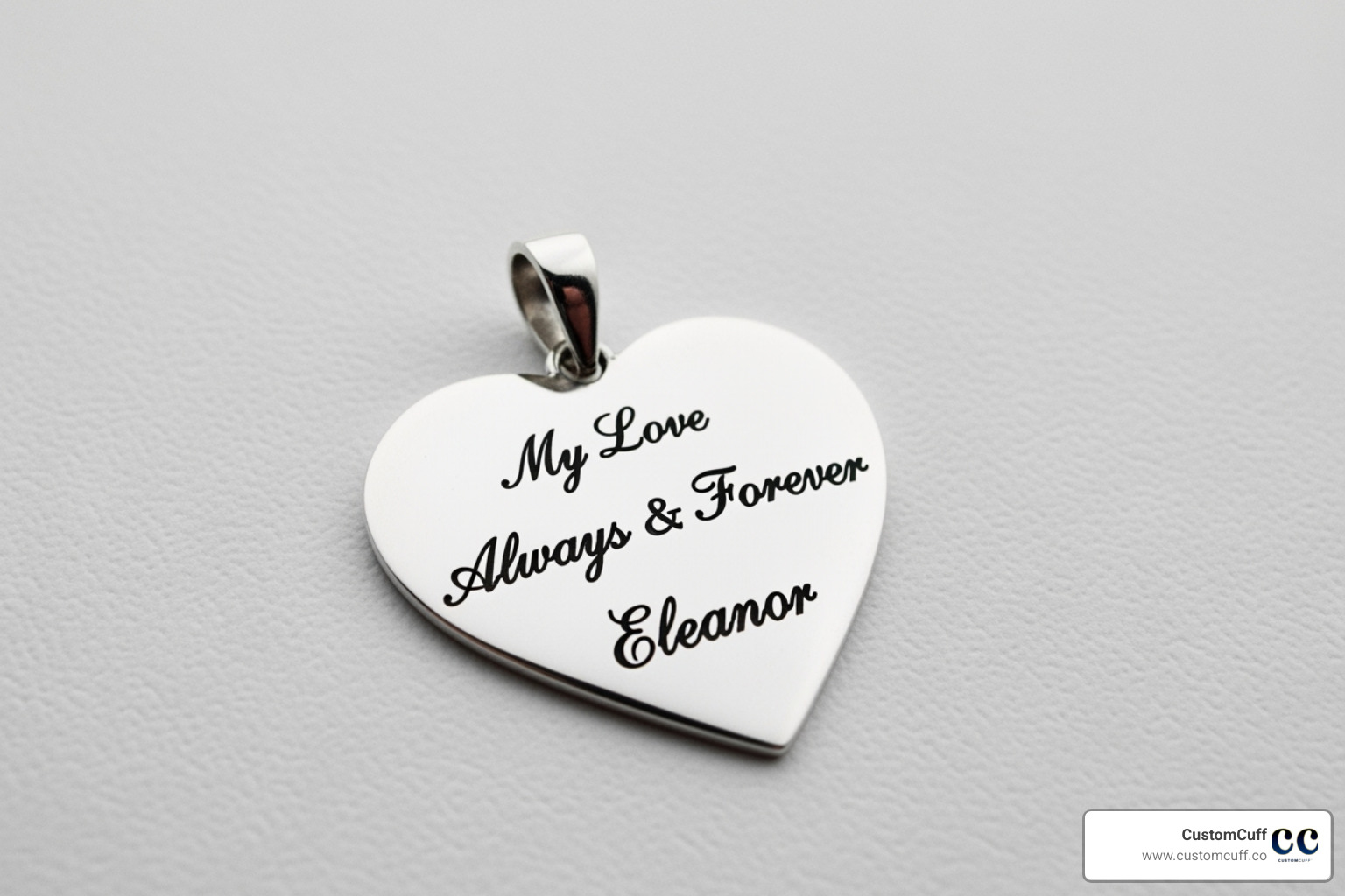 Heart-shaped pendant with handwriting. - handwriting on a necklace Heart-shaped pendant with handwriting. - handwriting on a necklace