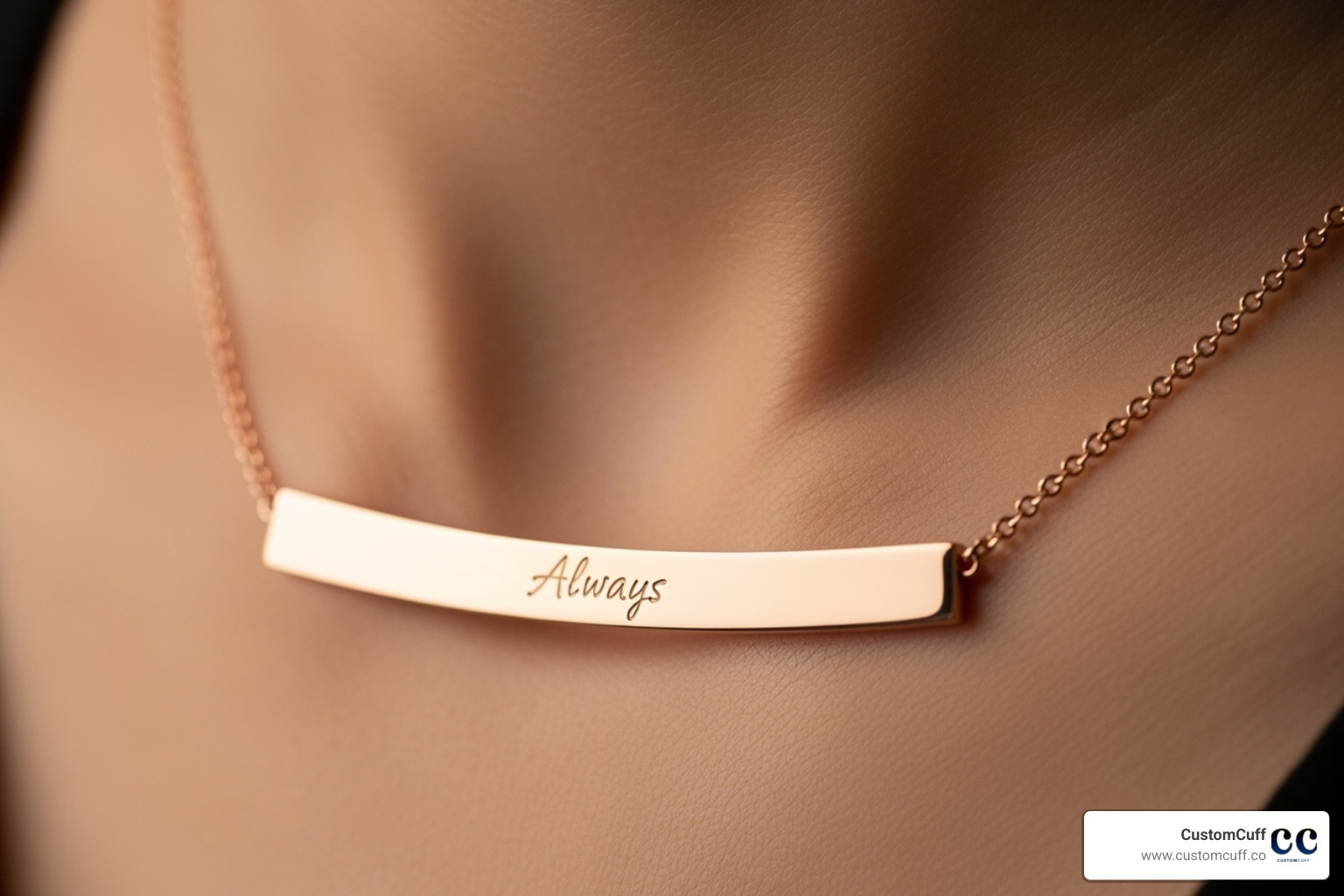 Sleek bar necklace with engraved handwriting. - handwriting on a necklace Sleek bar necklace with engraved handwriting. - handwriting on a necklace