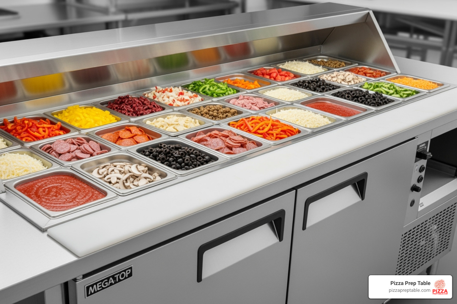 True TSSU-48-15M-B-HC Mega-Top pizza prep table - pizza prep table 48