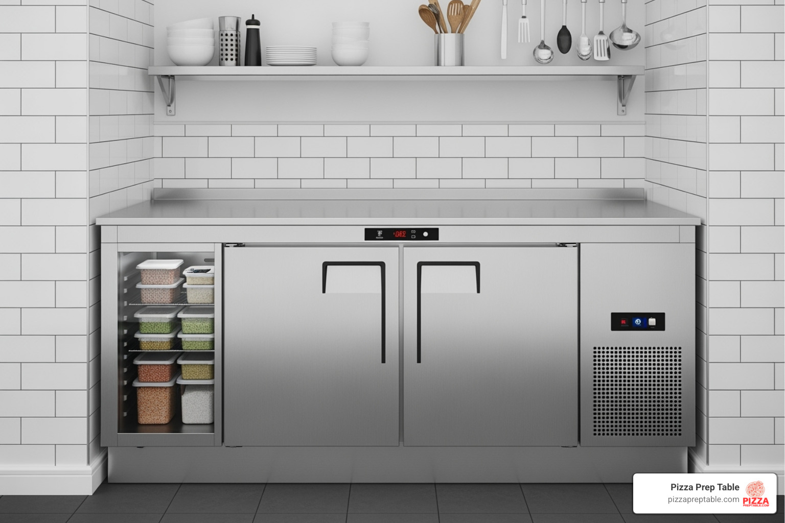 Coldline UC 27” freezer with its 4-inch backsplash, showcasing a compact and efficient design for commercial kitchen use. - undercounter freezer
