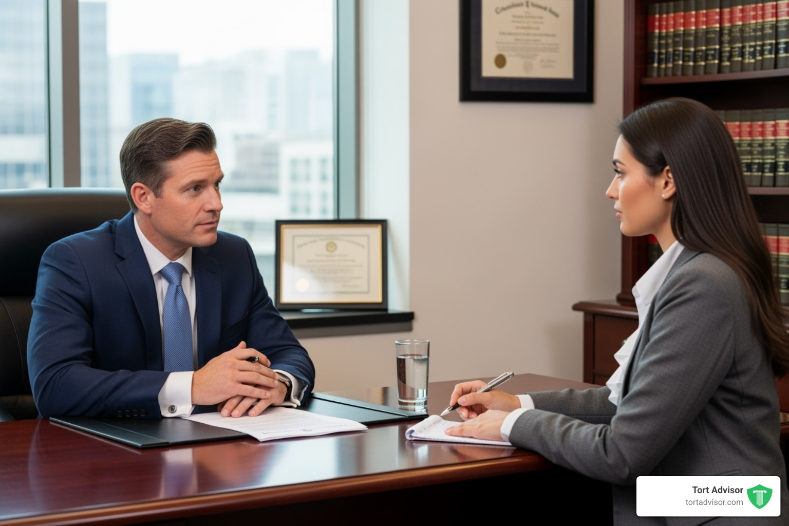 Lawyer consulting with a client - pfas cancer water contamination lawsuit