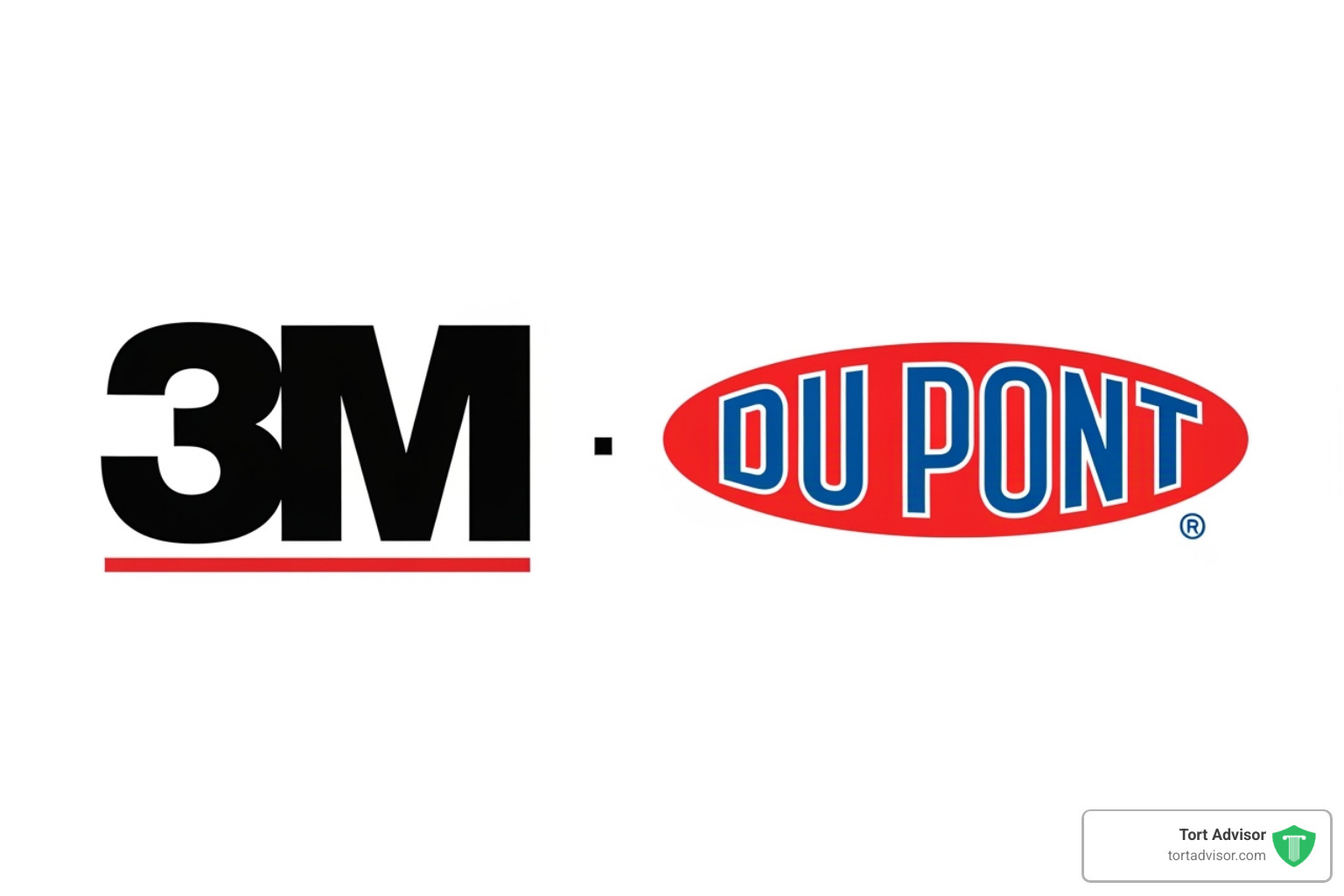 Logos of 3M and DuPont - pfas cancer water contamination lawsuit