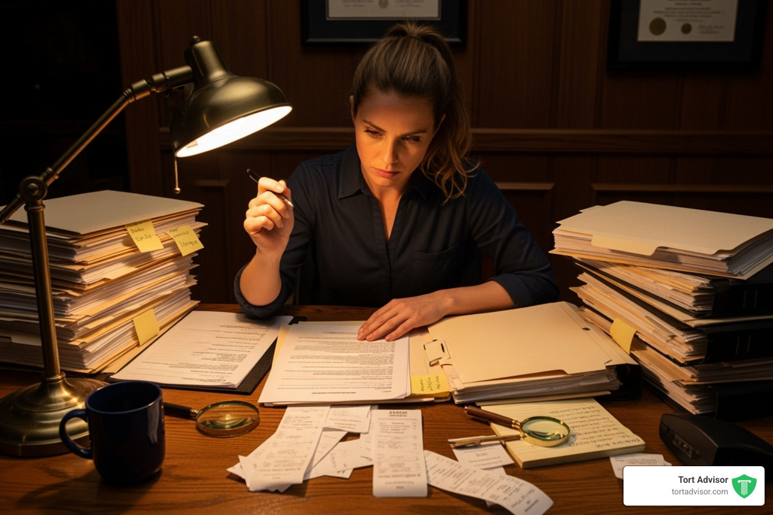 person reviewing medical records and product receipts - breast cancer class action lawsuit
