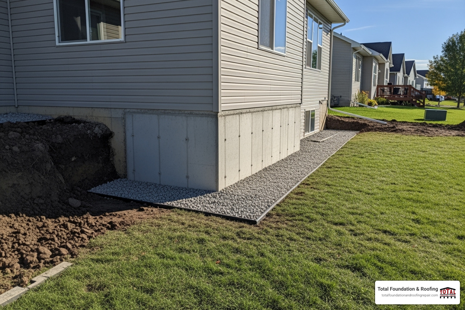 completed foundation repair with a clean worksite - foundation repair contractors