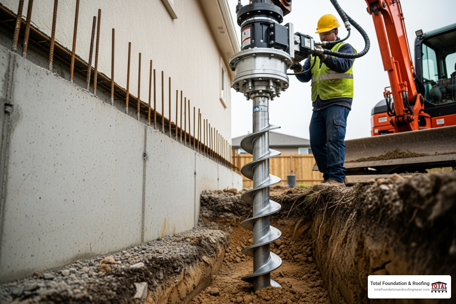 helical pier installation - foundation repair contractors
