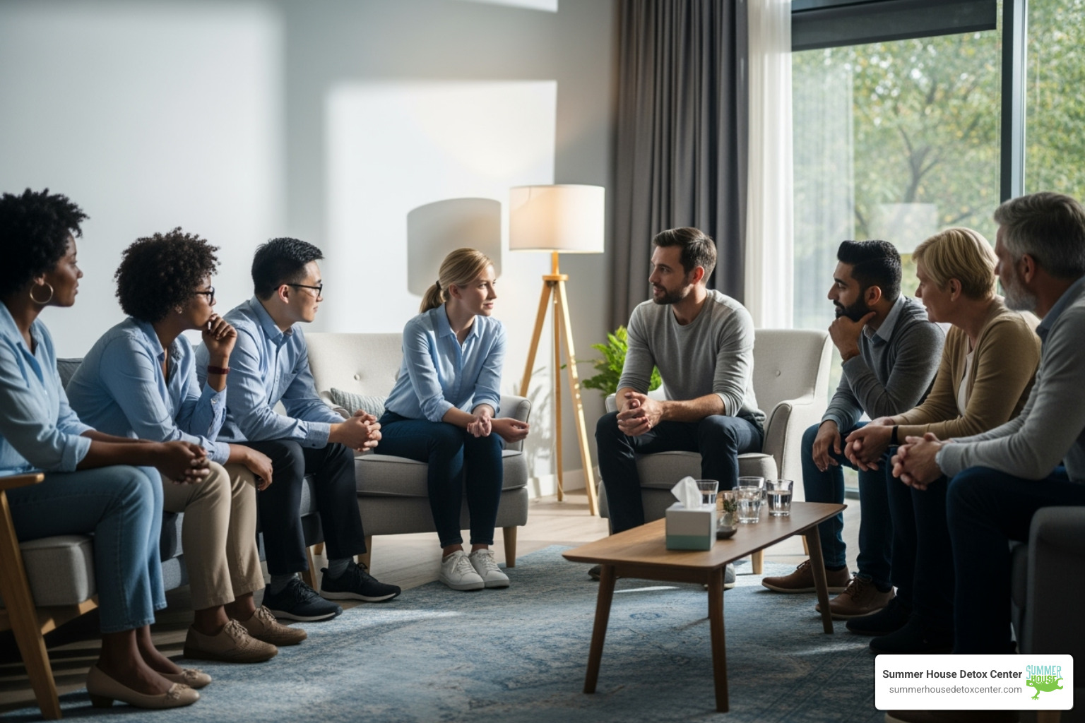supportive group therapy session - detox near me