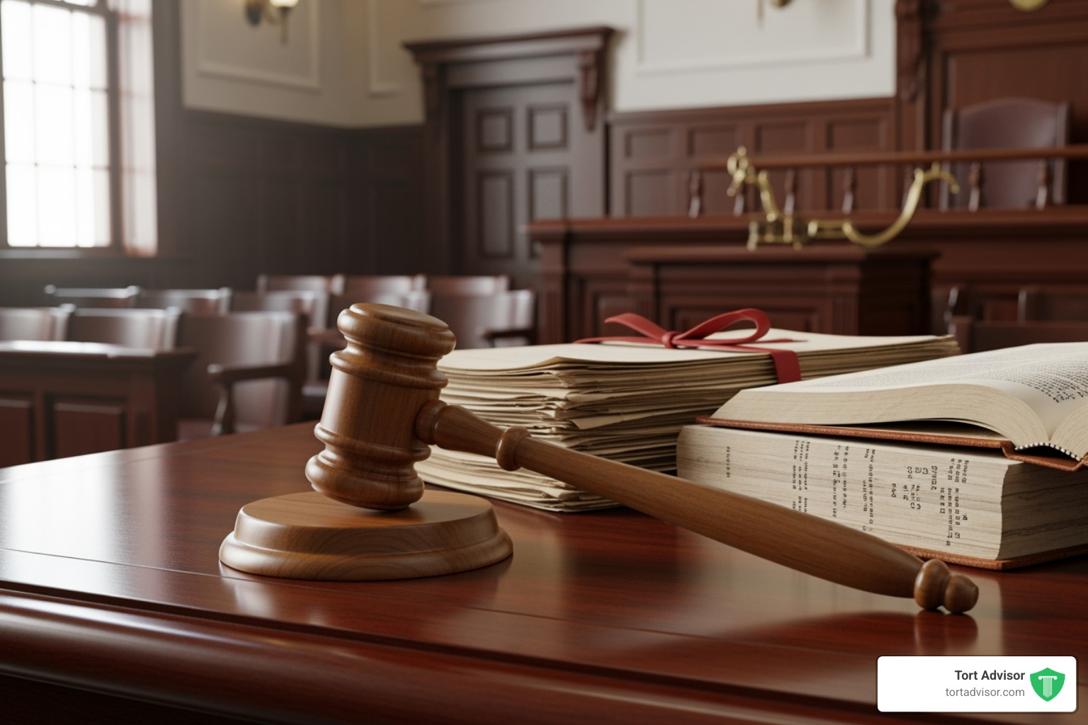 Gavel in a courtroom setting - birth control shot lawsuit