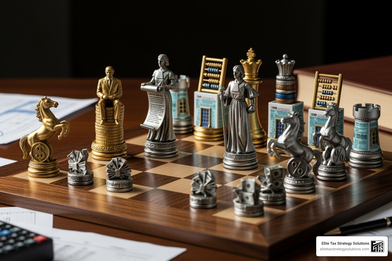 Chess board with pieces symbolizing different pass-through entity tax strategies Chess board with pieces symbolizing different pass-through entity tax strategies