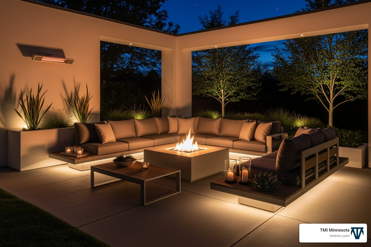 Modern outdoor living area with integrated lighting - landscaping minneapolis mn Modern outdoor living area with integrated lighting - landscaping minneapolis mn