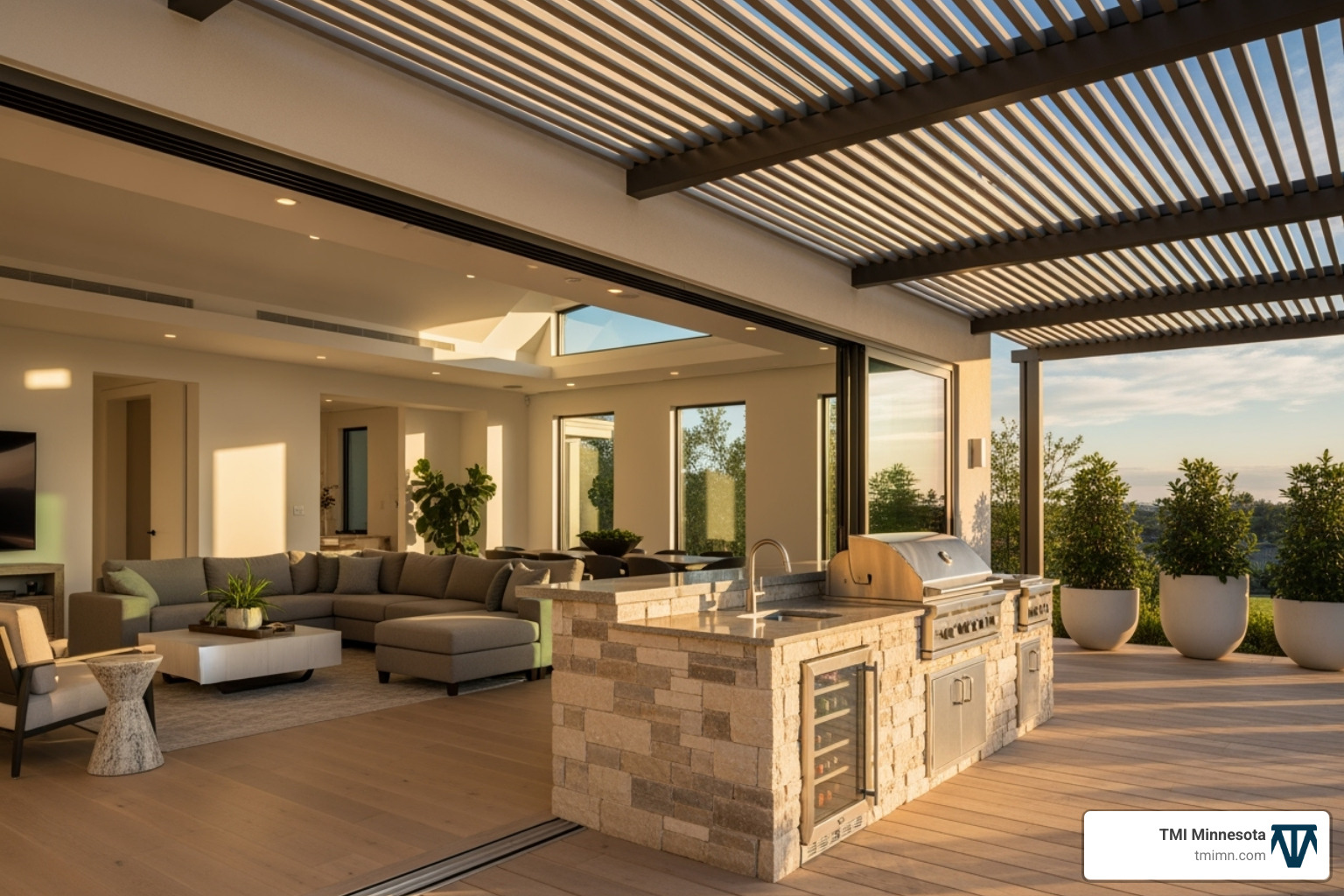 seamless transition from a home to a modern patio with an outdoor kitchen - home exterior makeover modern seamless transition from a home to a modern patio with an outdoor kitchen - home exterior makeover modern