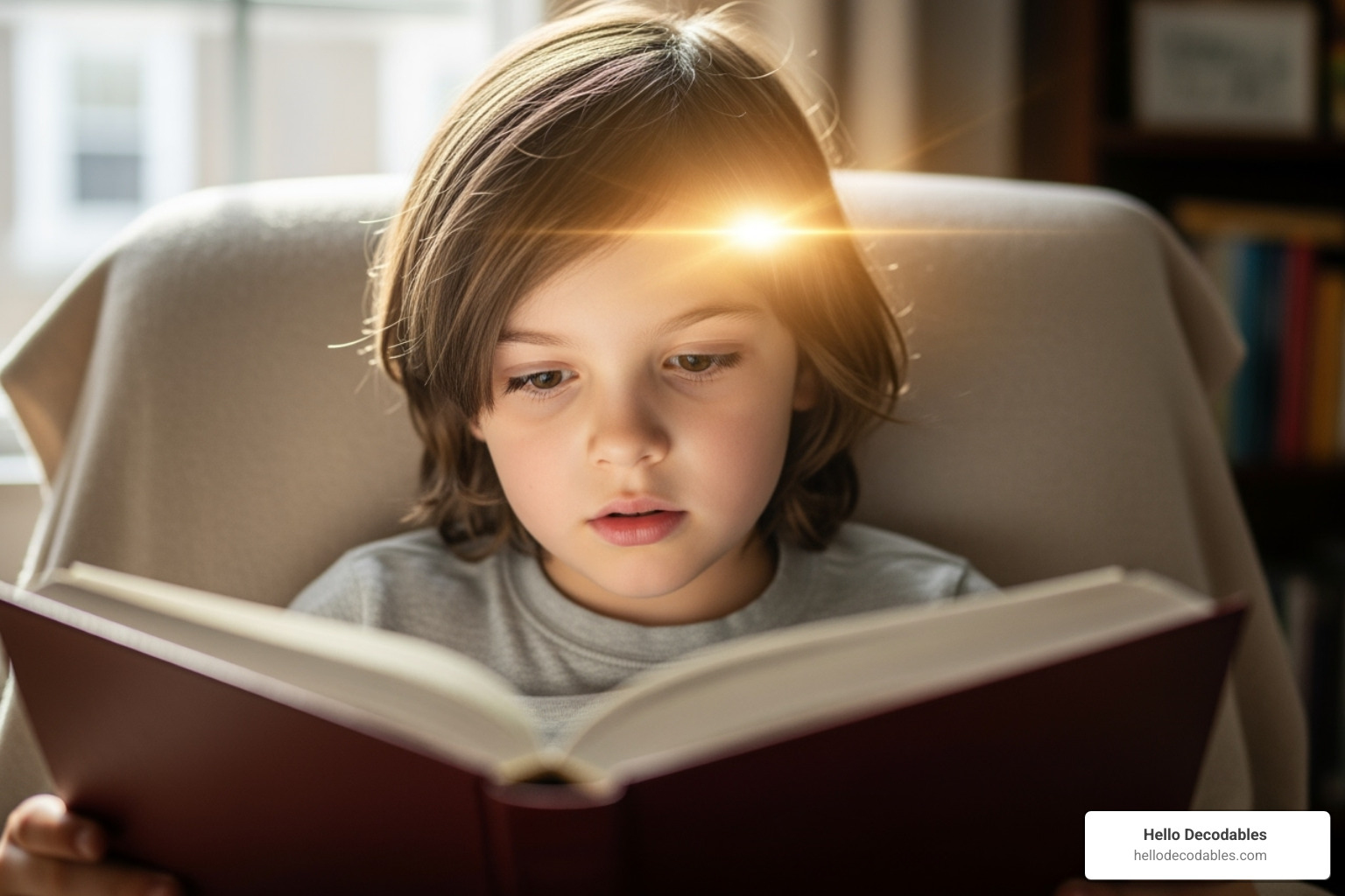 child's brain lighting up for reading - decoding word recognition
